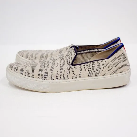 Rothy's Women's Size 7.5 Retired Martime Gray Tiger Print Loafer, Sporty Sneaker