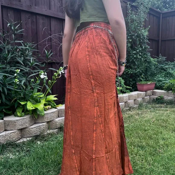 Rustic Patchwork Embroidered Boho Skirt