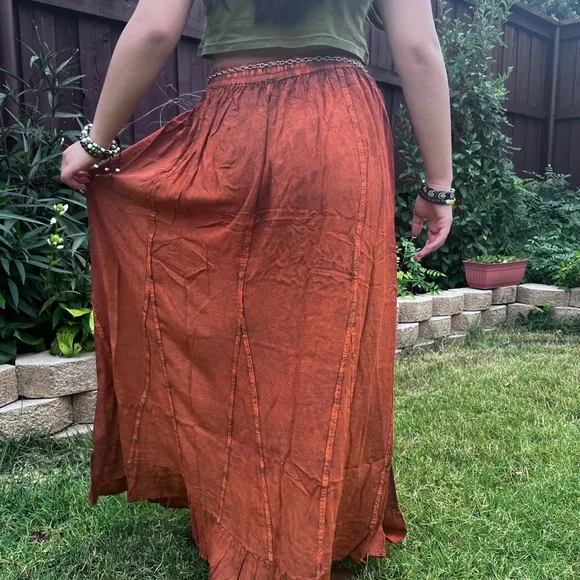 Rustic Patchwork Embroidered Boho Skirt