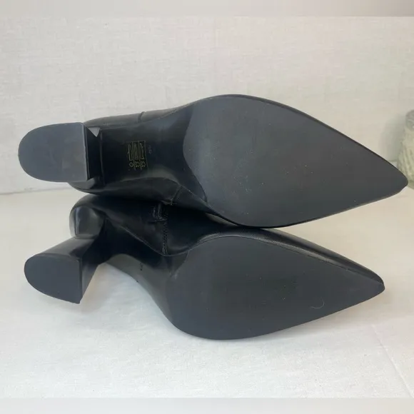 SAINT G ELLIANA BLACK LEATHER SCULPTED HEEL INSIDE ZIP‎ BOOTS Ankle 9