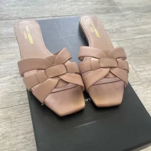 Saint Laurent Women's Nude Tribute Sandals 5.5