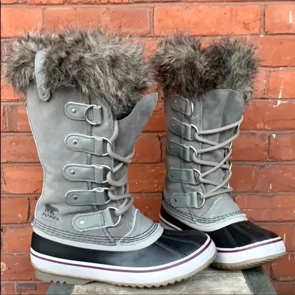 SALE❤️ SOREL Joan of Arctic Waterproof Fur Tall Lace Up Winter Rain Snow Boots