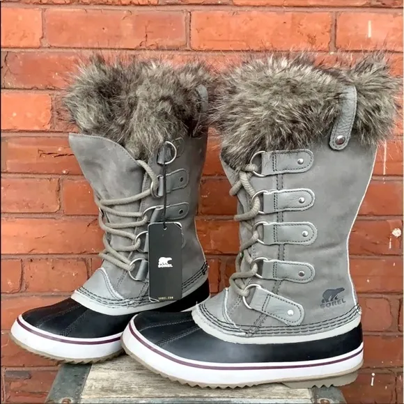 SALE❤️ SOREL Joan of Arctic Waterproof Fur Tall Lace Up Winter Rain Snow Boots