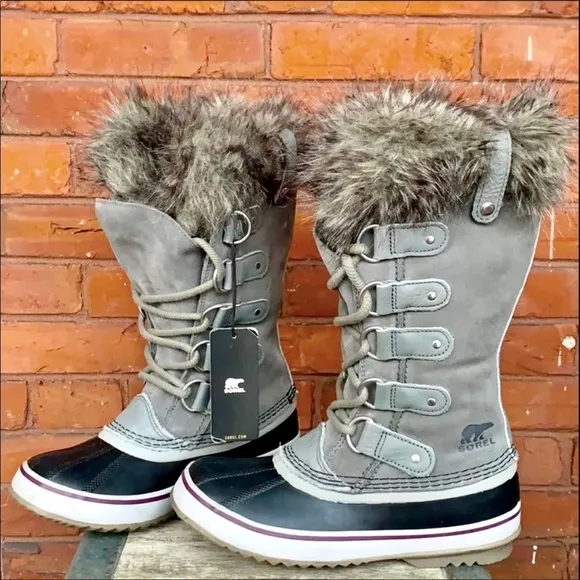 SALE❤️ SOREL Joan of Arctic Waterproof Fur Tall Lace Up Winter Rain Snow Boots