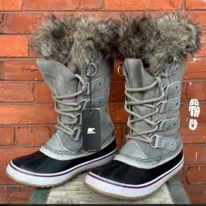 SALE❤️ SOREL Joan of Arctic Waterproof Fur Tall Lace Up Winter Rain Snow Boots