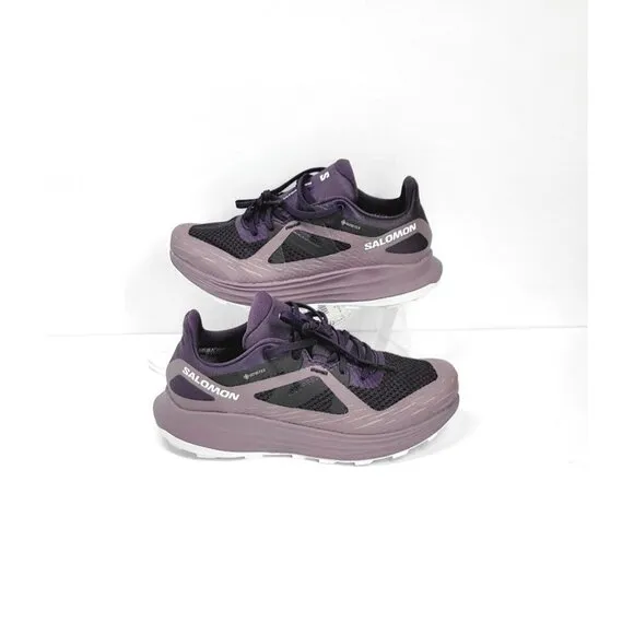 Salomon Womens trail Running Shoes Size 7.5  Purple &amp; Black Breathable Mesh NEW