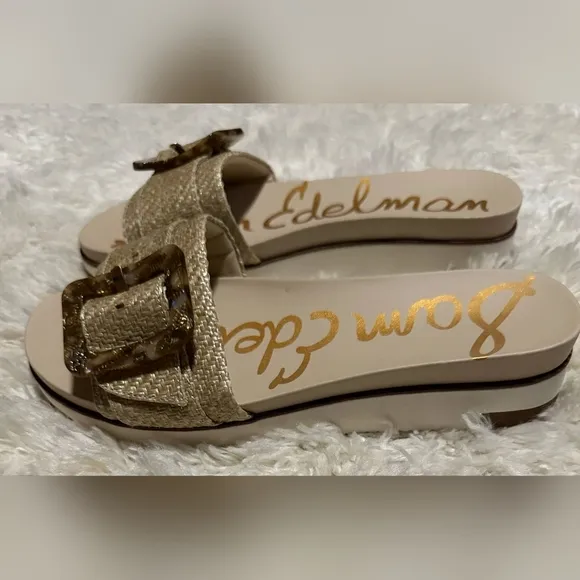 Sam Edelman Ariane Platform Women's Tan Slide Sandals Sz. 8.5