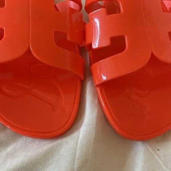Sam Edelman Bay Jelly Slide On Sandals Orange Women’s Size 8.5 Beach Pool Cruise