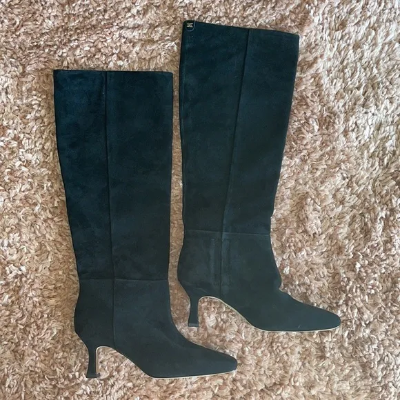 Sam Edelman Black Lillia Real Suede Knee-High Boots 8