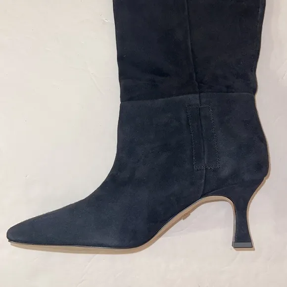 Sam Edelman Black Lillia Real Suede Knee-High Boots 8