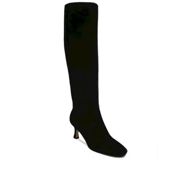 Sam Edelman Black Lillia Real Suede Knee-High Boots 8