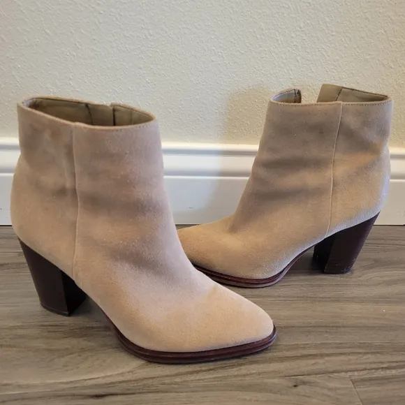 Sam Edelman Blake Suede Ankle Boots Oatmeal 6.5