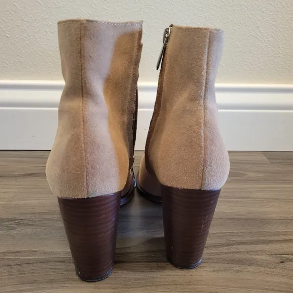 Sam Edelman Blake Suede Ankle Boots Oatmeal 6.5
