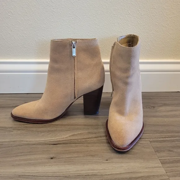 Sam Edelman Blake Suede Ankle Boots Oatmeal 6.5