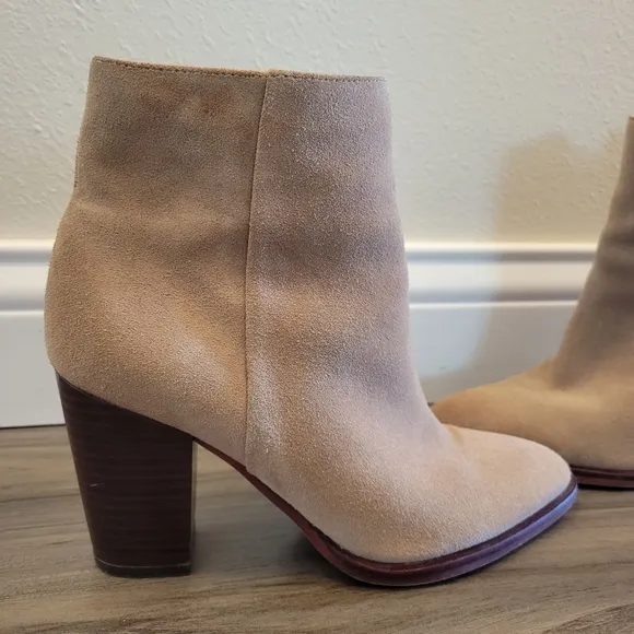 Sam Edelman Blake Suede Ankle Boots Oatmeal 6.5