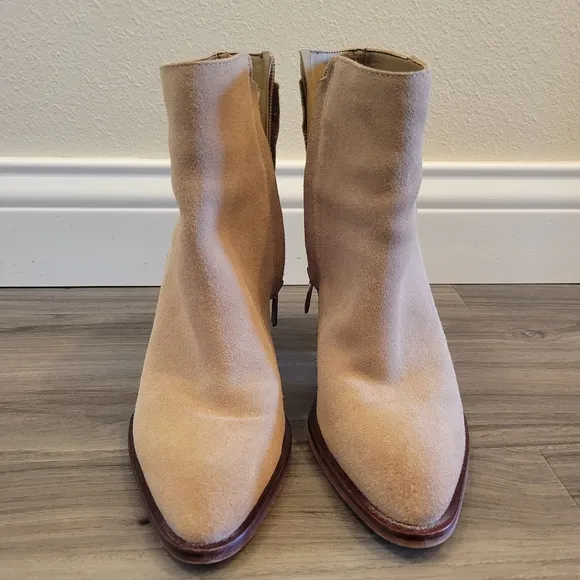 Sam Edelman Blake Suede Ankle Boots Oatmeal 6.5