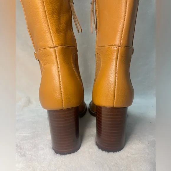 Sam Edelman Elsy Caramel‎ Leather Block Heel Boot Womens NWOB size 5.5