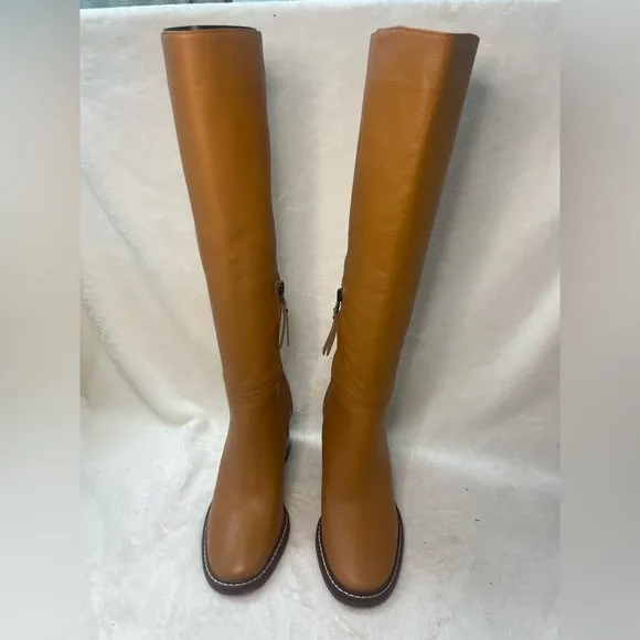 Sam Edelman Elsy Caramel‎ Leather Block Heel Boot Womens NWOB size 5.5
