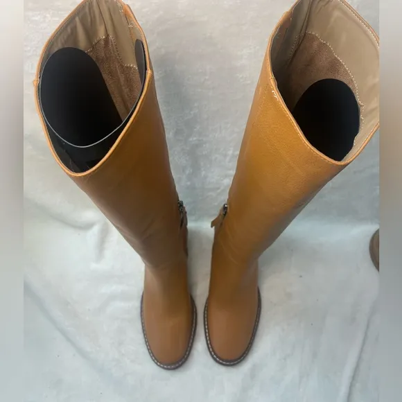 Sam Edelman Elsy Caramel‎ Leather Block Heel Boot Womens NWOB size 5.5