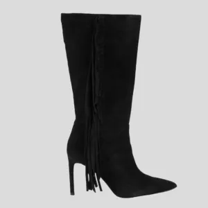 SAM EDELMAN Fayette Fringed Suede Mid-Calf Boots Size 7