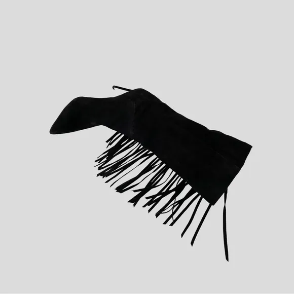 SAM EDELMAN Fayette Fringed Suede Mid-Calf Boots Size 7