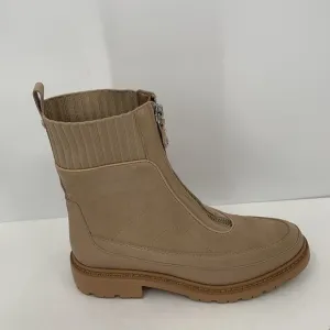 Sam Edelman Leone combat suede boots zipper tan shoe women lug chunky new 9.5