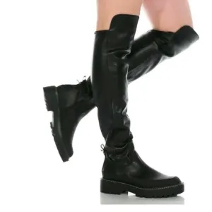 Sam Edelman Lerue Womens Faux Leather Lug Sole Over-The-Knee Boots Sz 7
