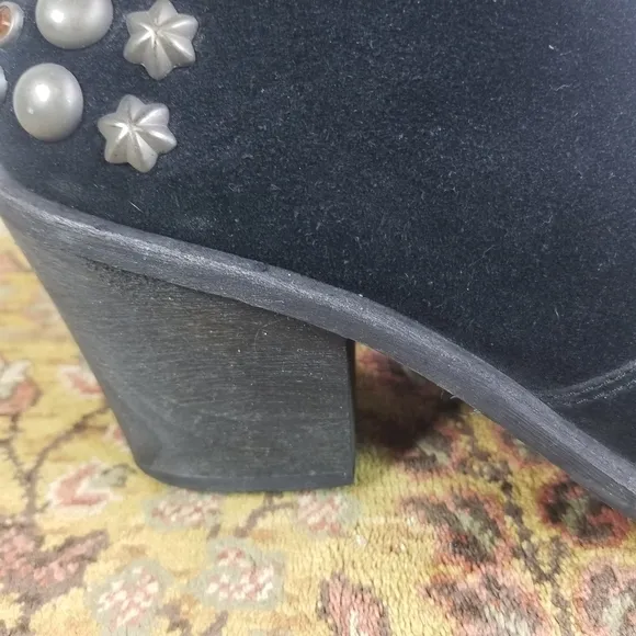 Sam Edelman Nelle black suede embellished studded boots