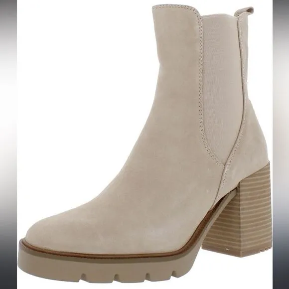 Sam Edelman Rollins Suede Boots With Side Stretch in Sesame Tan Sz 9 NWOB