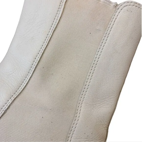 Sam Edelman Wellington Ivory Chelsea Slip On Round Toe Boots 8.5M