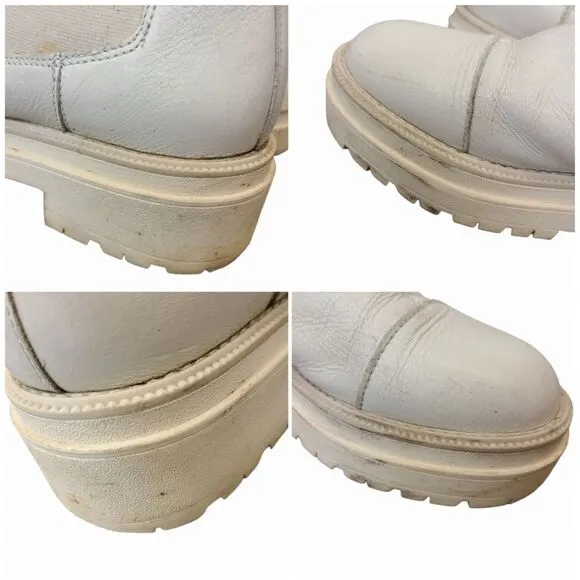 Sam Edelman Wellington Ivory Chelsea Slip On Round Toe Boots 8.5M