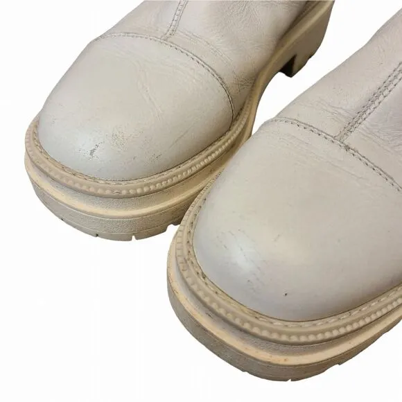 Sam Edelman Wellington Ivory Chelsea Slip On Round Toe Boots 8.5M