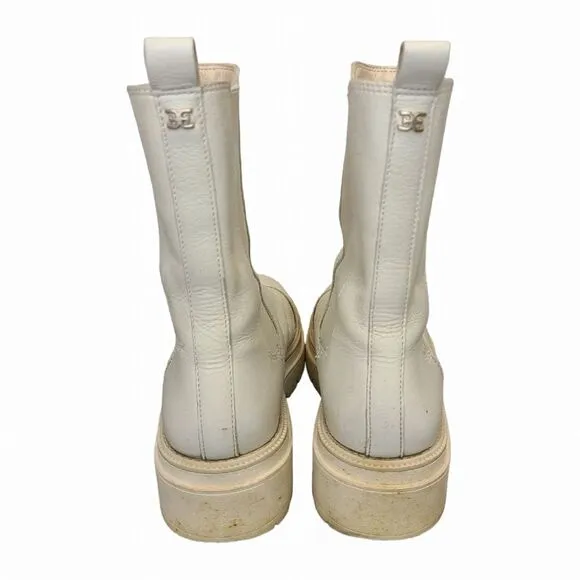 Sam Edelman Wellington Ivory Chelsea Slip On Round Toe Boots 8.5M