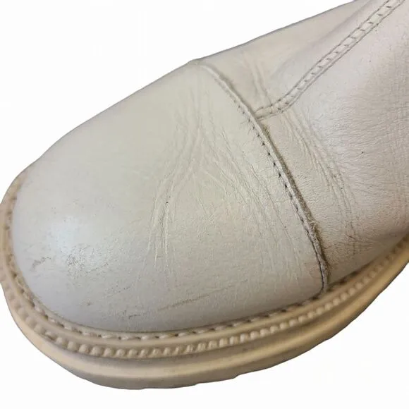 Sam Edelman Wellington Ivory Chelsea Slip On Round Toe Boots 8.5M