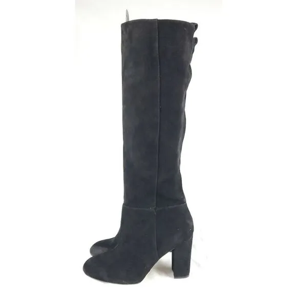 Sam Edelman Caprice Black Suede Heeled Boots