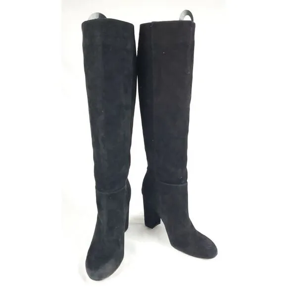 Sam Edelman Caprice Black Suede Heeled Boots