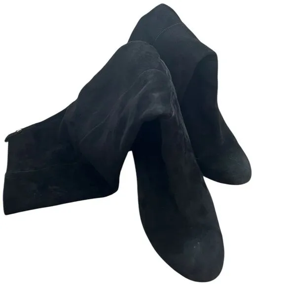 Sam Edelman Caprice Suede Boots | Round Toe | Women’s Size 10M | Black Knee-High