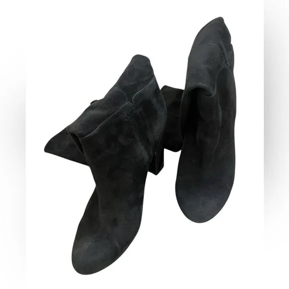Sam Edelman Caprice Suede Boots | Round Toe | Women’s Size 10M | Black Knee-High