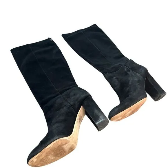Sam Edelman Caprice Suede Boots | Round Toe | Women’s Size 10M | Black Knee-High