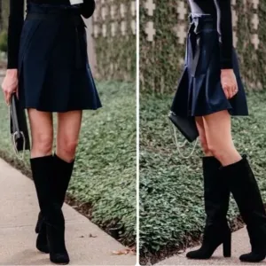 Sam Edelman Caprice Suede Boots | Round Toe | Women’s Size 10M | Black Knee-High
