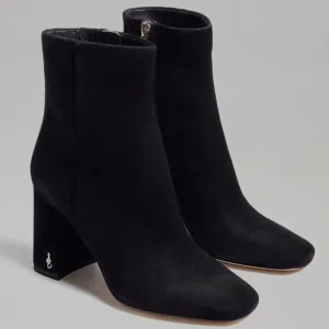 Sam Edelman codie ankle boots heeled black leather suede women’s size 9.5