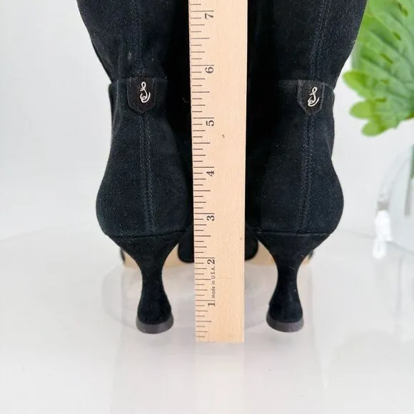Sam Edelman Women's Size 6.5 Leigh Black Suede Knee-High Square Toe Boots