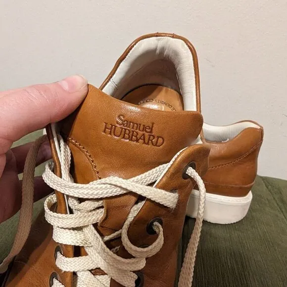 SAMUEL HUBBARD FAST Tan leather walking shoes Size 7.5 Wide