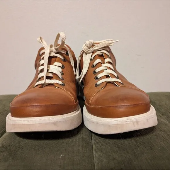 SAMUEL HUBBARD FAST Tan leather walking shoes Size 7.5 Wide