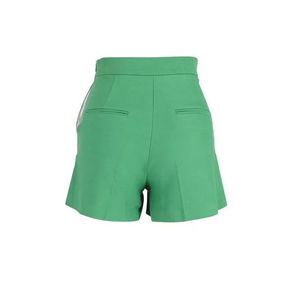 Sandro Paris High Waist Shorts in Turquoise Cotton