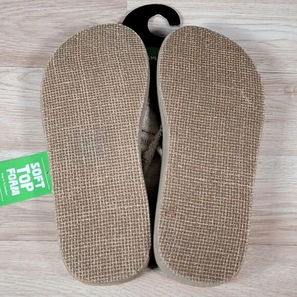 Sanuk Happy Placer St x Surfrider Sandals Mens Size 9 Slippers Brown Beige Beach