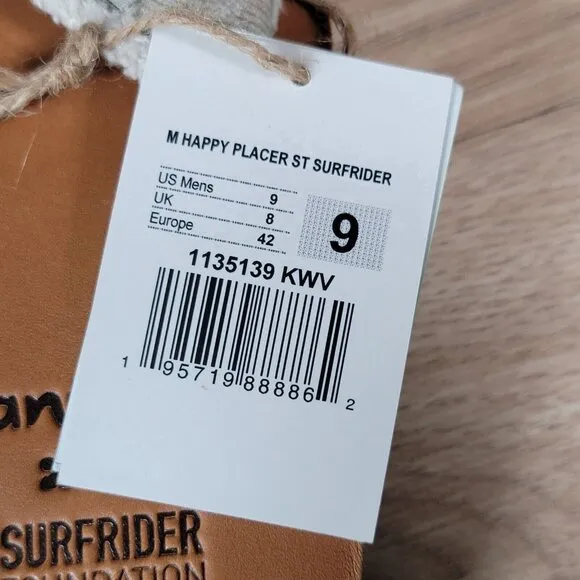 Sanuk Happy Placer St x Surfrider Sandals Mens Size 9 Slippers Brown Beige Beach