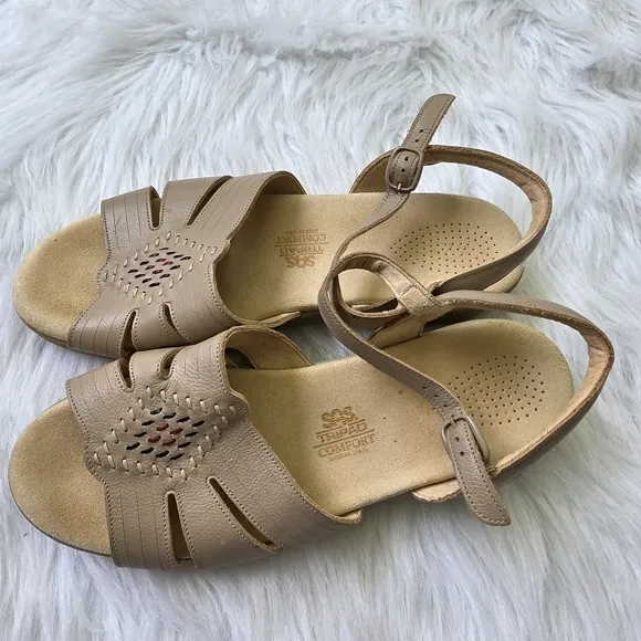SAS $150 Huarache Quarter Strap Beige Sandals Size 11W