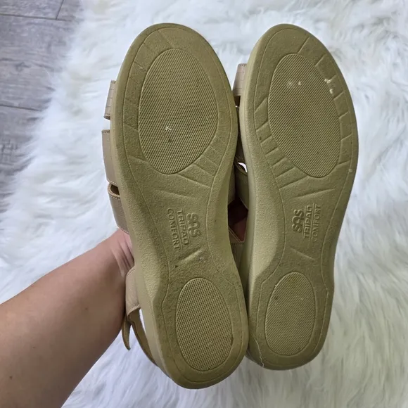 SAS $150 Huarache Quarter Strap Beige Sandals Size 11W