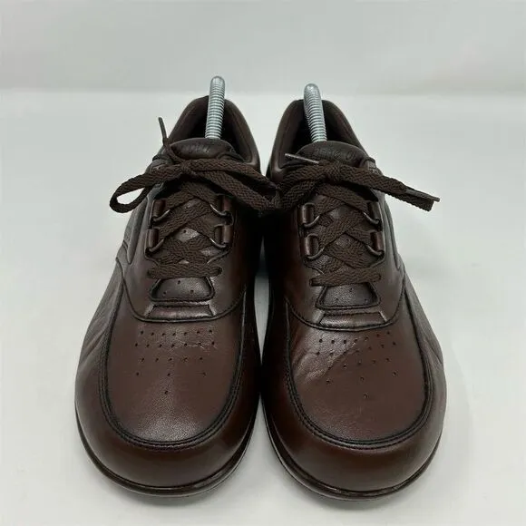 SAS Men's Time Out Brown Leather Lace-Up Walking Shoes Comfort Casual Size 7.5 W